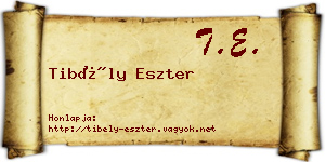 Tibély Eszter névjegykártya